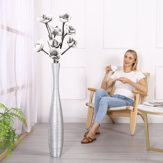 Large Resin Floor Vase – Stylish Waterproof Vase for Fresh & Dried Flowers, 34 inches