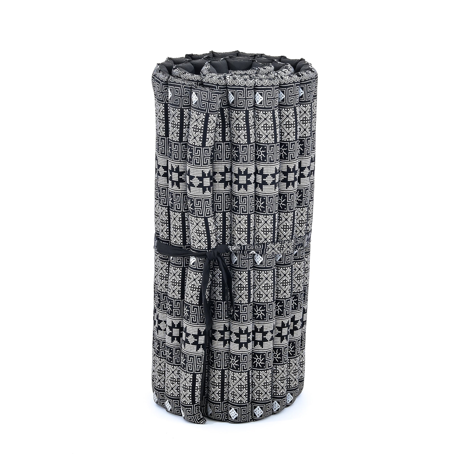 Kapok Roll-Up Mattress – Foldable Sleeping & Relax Mat with Cotton Cover for Home & Outdoor Use, Cbt4 - Black, M: 75x28