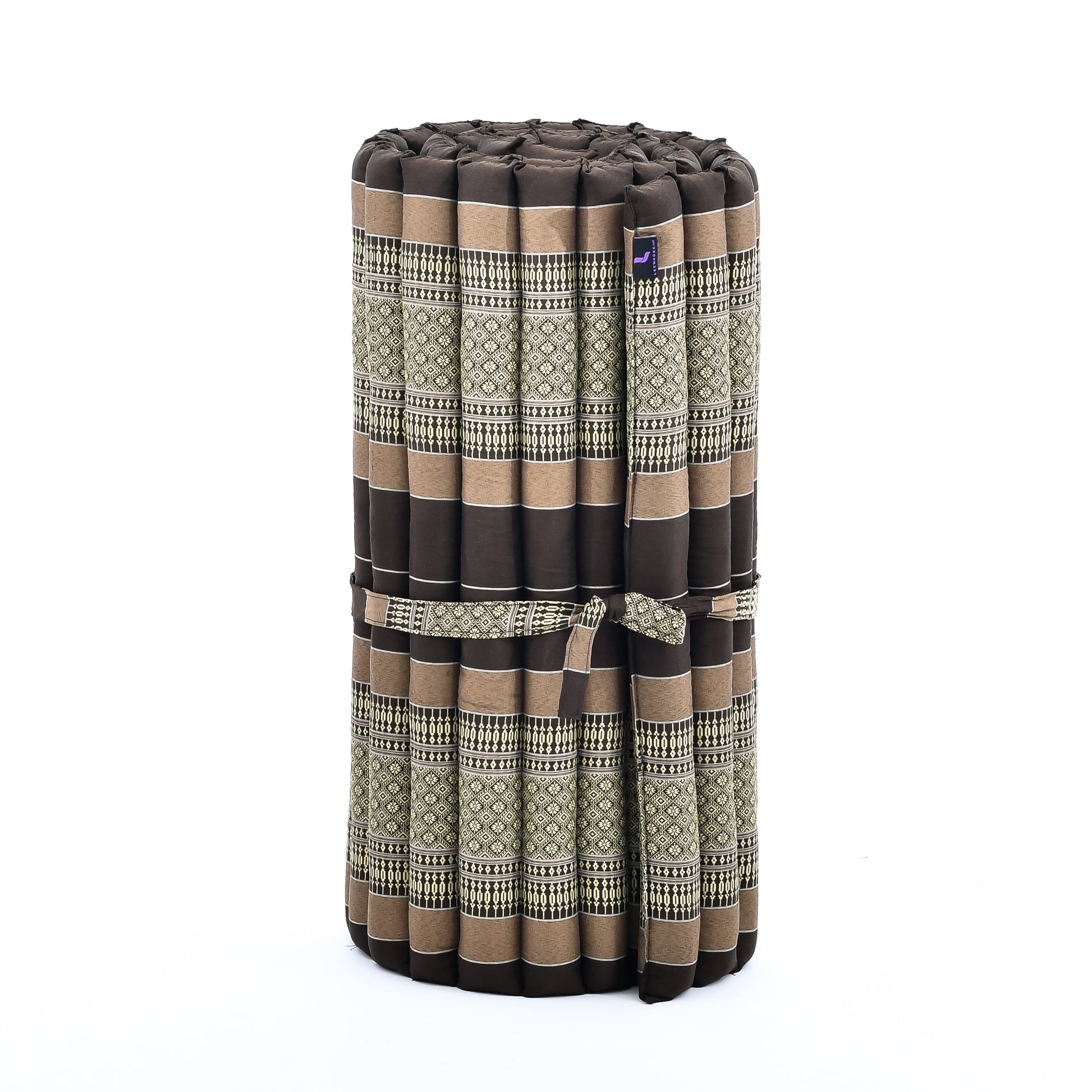 Kapok Roll-Up Mattress – Foldable Sleeping & Relax Mat with Cotton Cover for Home & Outdoor Use, Sf10 - Brown, M: 75x28