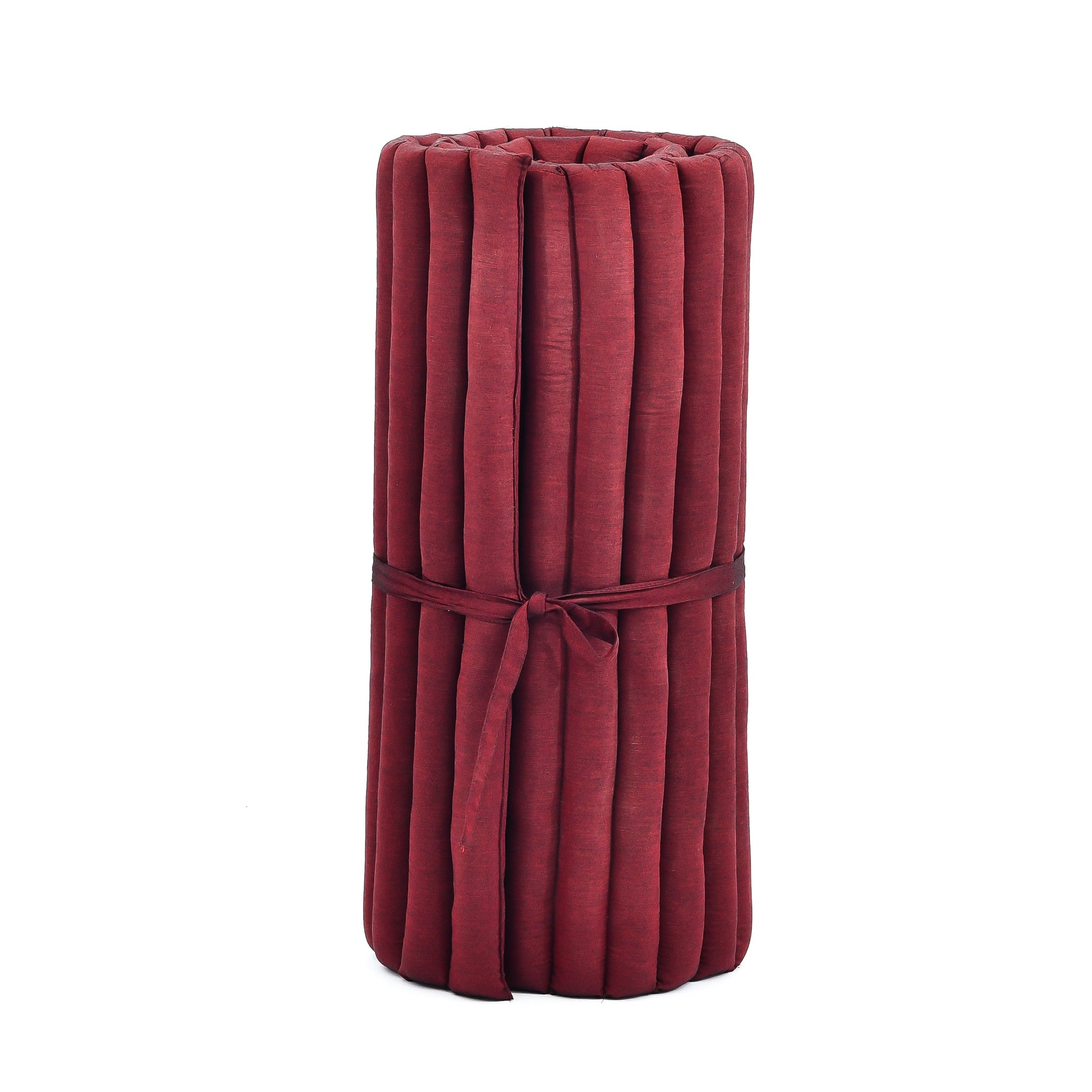 Kapok Roll-Up Mattress – Foldable Sleeping & Relax Mat with Cotton Cover for Home & Outdoor Use, Cl24 - Red, M: 75x28