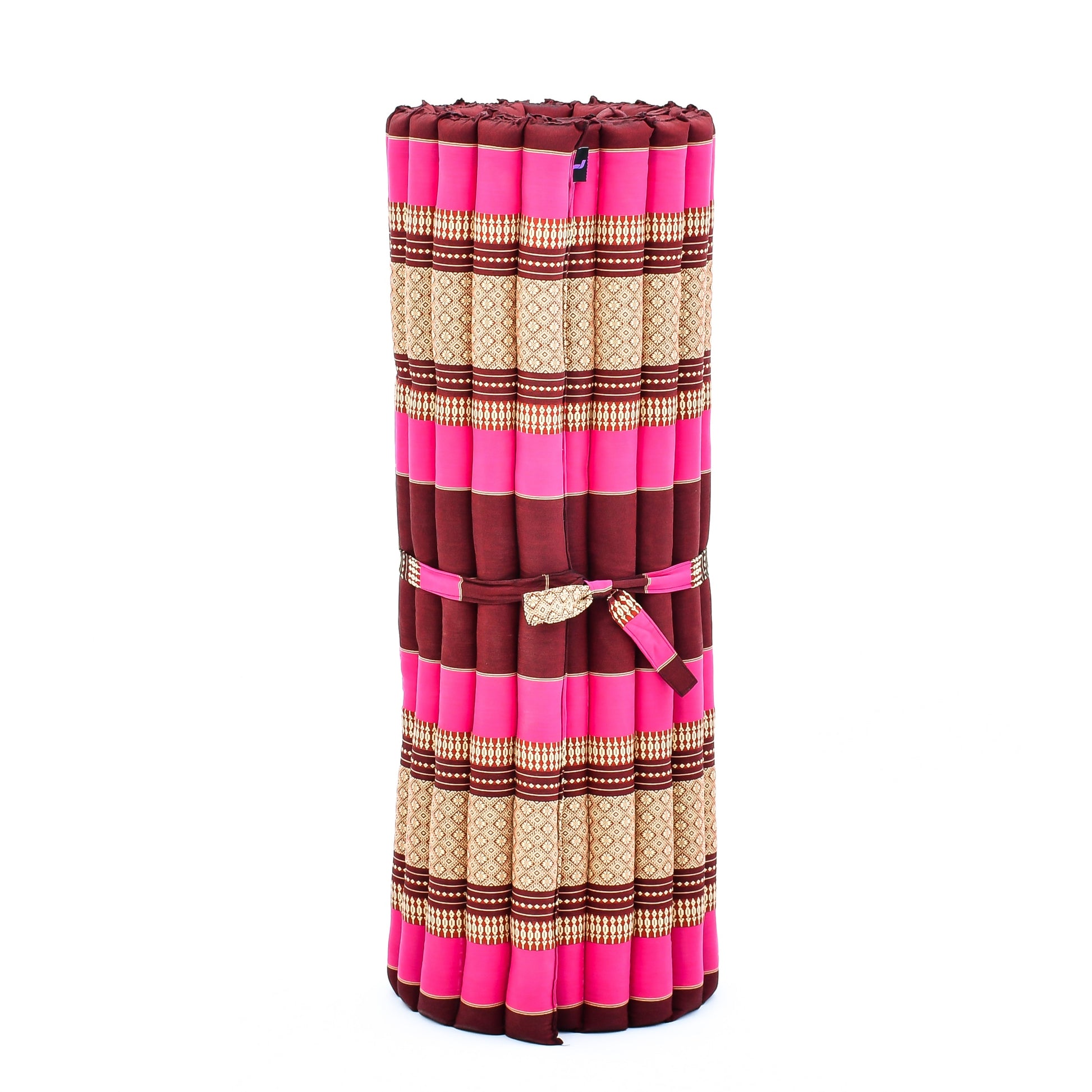 Kapok Roll-Up Mattress – Foldable Sleeping & Relax Mat with Cotton Cover for Home & Outdoor Use, Sf29 - Auburn, Pink, L: 75x39