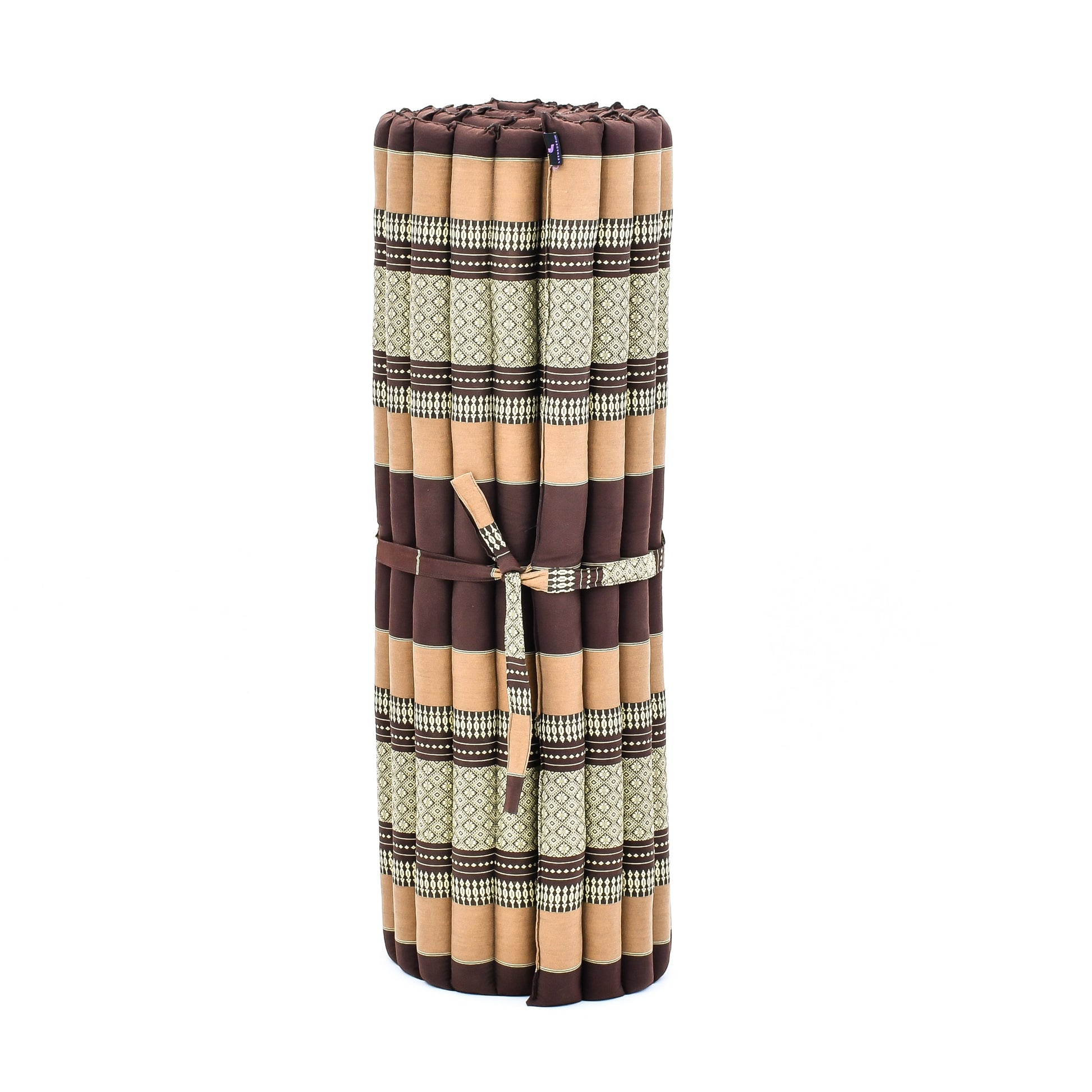 Kapok Roll-Up Mattress – Foldable Sleeping & Relax Mat with Cotton Cover for Home & Outdoor Use, Sf10 - Brown, L: 75x39