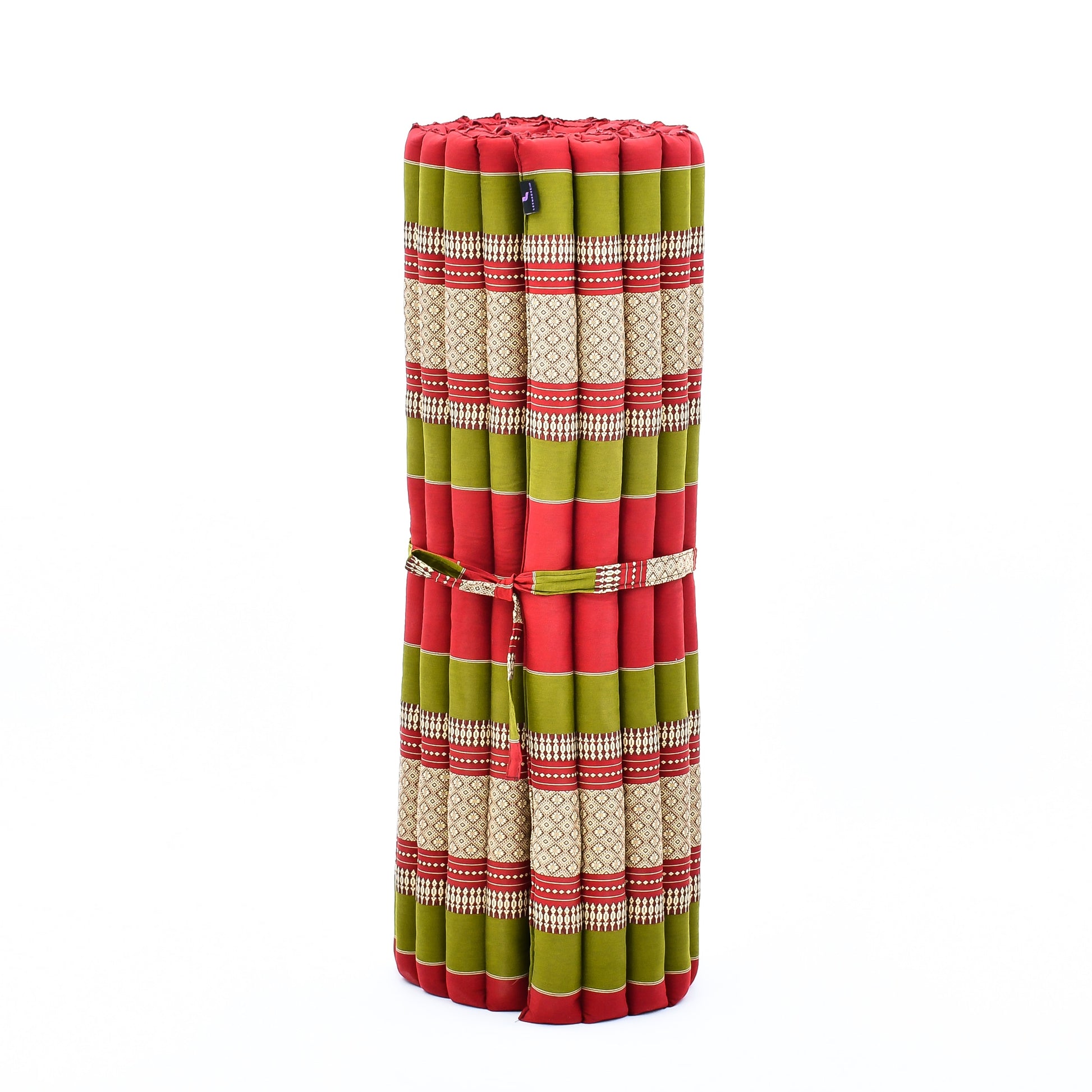 Kapok Roll-Up Mattress – Foldable Sleeping & Relax Mat with Cotton Cover for Home & Outdoor Use, Sf11 - Red, Green, L: 75x39