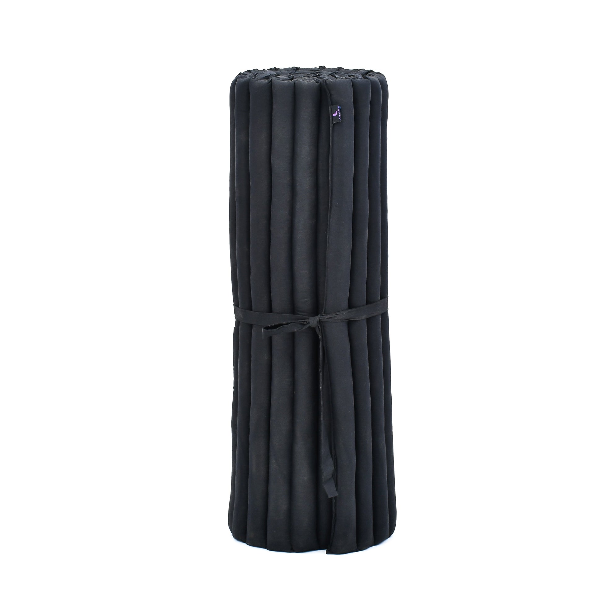 Kapok Roll-Up Mattress – Foldable Sleeping & Relax Mat with Cotton Cover for Home & Outdoor Use, Cl02 - Black, L: 75x39