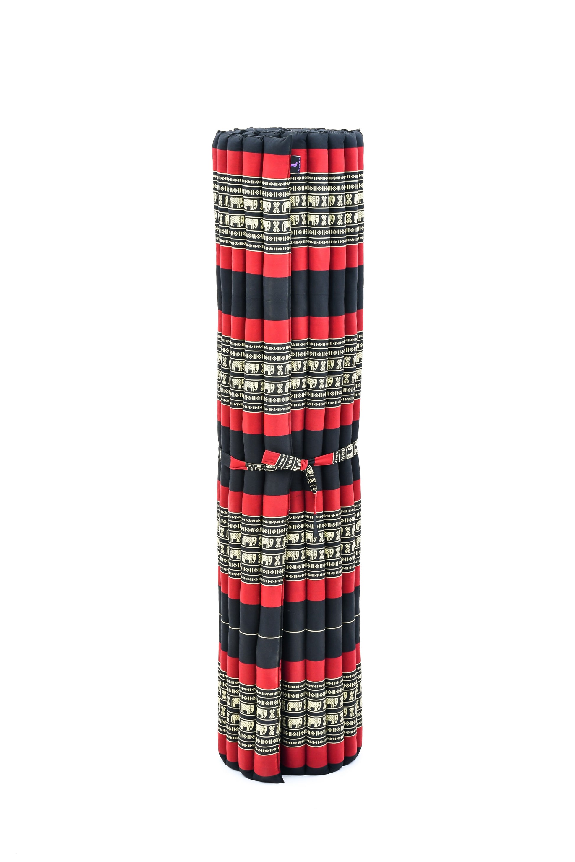 Kapok Roll-Up Mattress – Foldable Sleeping & Relax Mat with Cotton Cover for Home & Outdoor Use, Sf13 - Red, Black, XL: 75x57