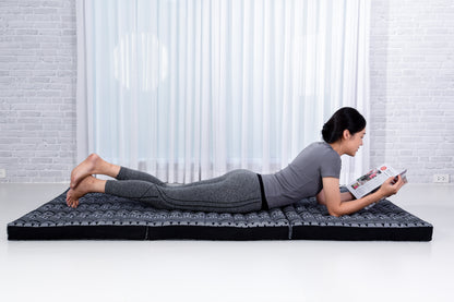 Kapok Folding Mattress – Thick Cotton Padded Guest Bed for Home, Sleeping & Mindfulness Corner, Cbt3 - Black, L: 79x39