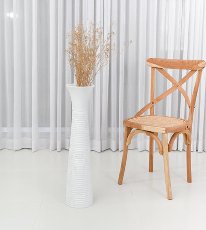 Large Mango Wood Floor Vase – Handcrafted Decorative Highlight from Thailand, 26 inches