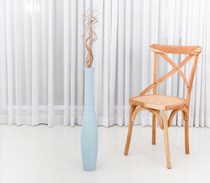 Large Mango Wood Floor Vase – Handcrafted Decorative Highlight from Thailand, 26 inches