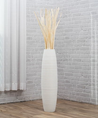 Large Mango Wood Floor Vase – Handcrafted Decorative Highlight from Thailand, 26 inches
