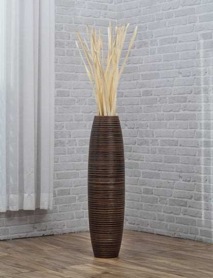 Large Mango Wood Floor Vase – Handcrafted Decorative Highlight from Thailand, 26 inches
