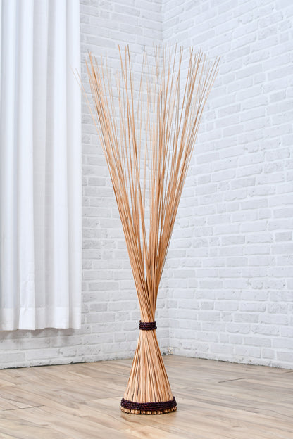 Freestanding Dried Grass Bundle – Natural Floor Decoration with Raffia Band, ecru, Dried Grass - 47 inches