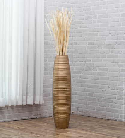 Large Mango Wood Floor Vase – Handcrafted Decorative Highlight from Thailand, 26 inches
