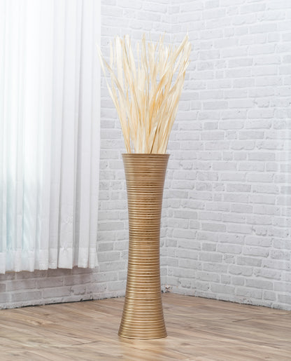 Large Mango Wood Floor Vase – Handcrafted Decorative Highlight from Thailand, 26 inches