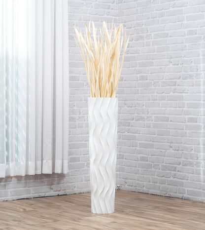 Large Mango Wood Floor Vase – Handcrafted Decorative Highlight from Thailand, 26 inches