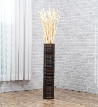 Large Mango Wood Floor Vase – Handcrafted Decorative Highlight from Thailand, 26 inches