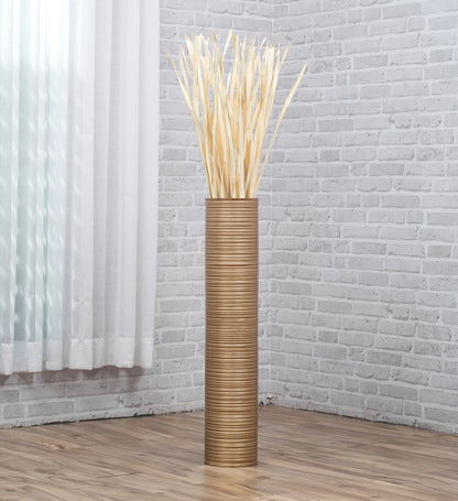 Large Mango Wood Floor Vase – Handcrafted Decorative Highlight from Thailand, 26 inches