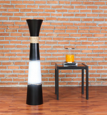 Large Mango Wood Floor Vase – Handcrafted Decorative Highlight from Thailand, 34 inches