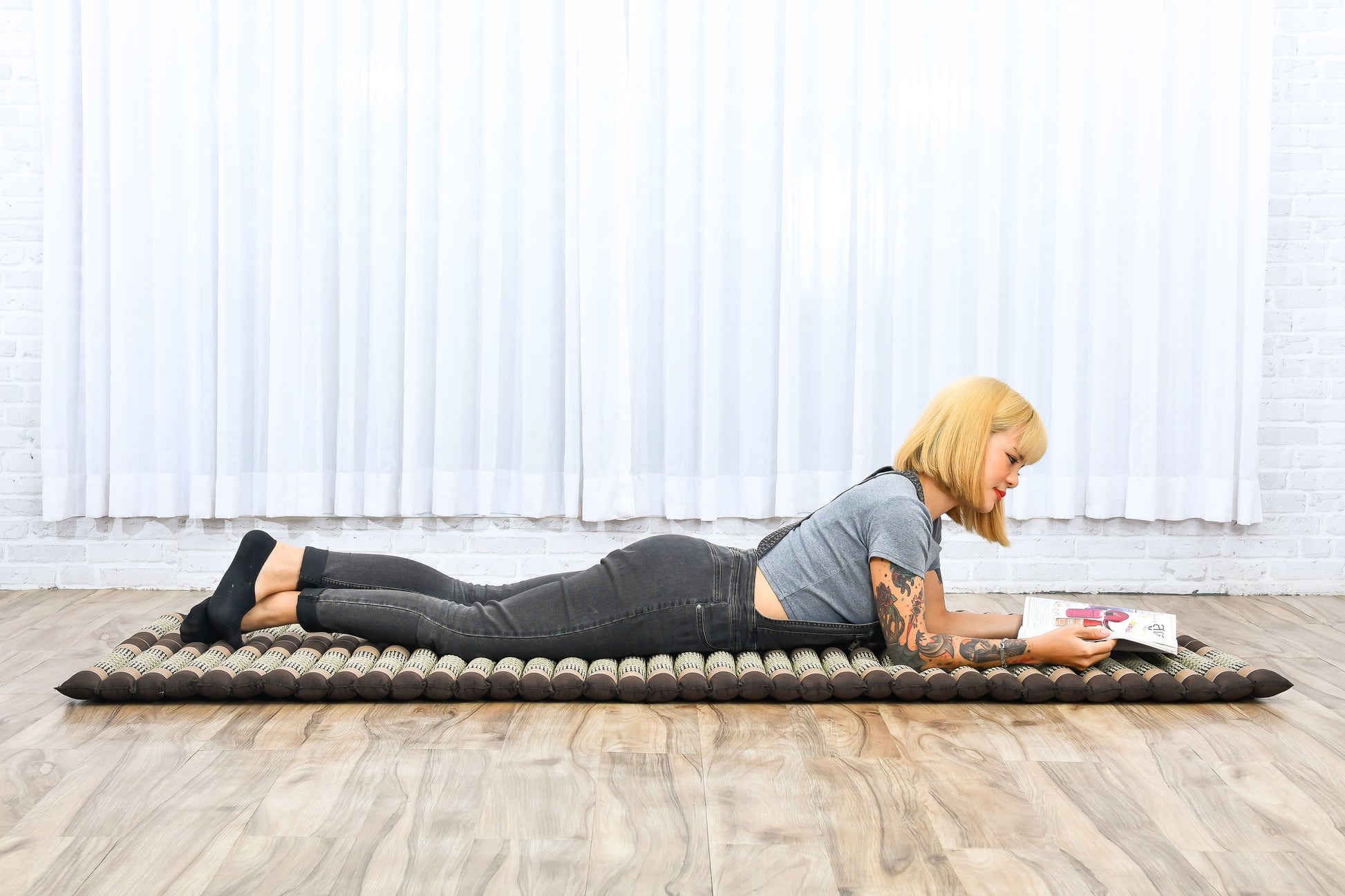 Kapok Roll-Up Mattress – Foldable Sleeping & Relax Mat with Cotton Cover for Home & Outdoor Use, Sf10 - Brown, M: 75x28
