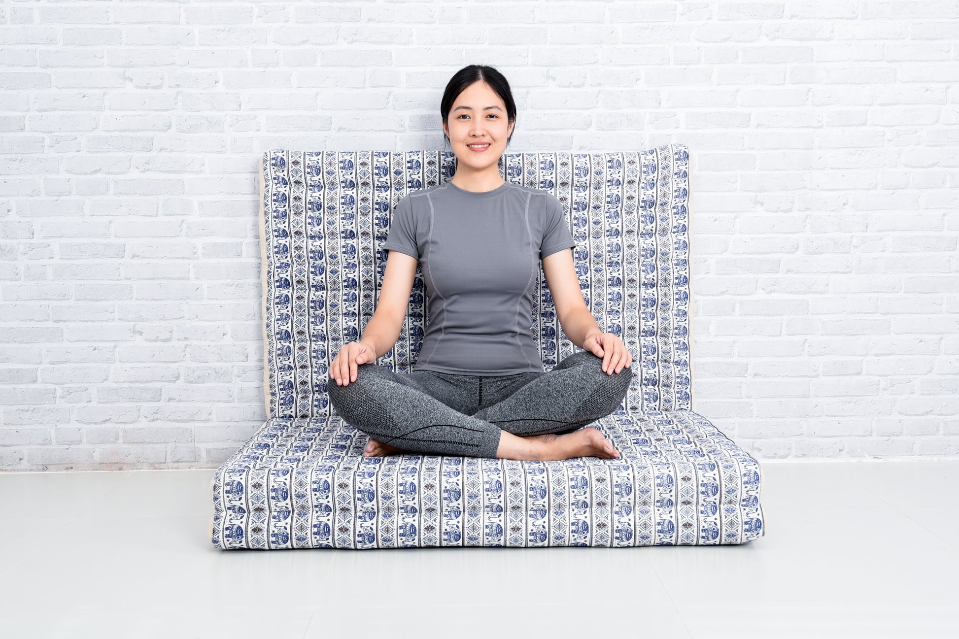 Kapok Folding Mattress – Thick Cotton Padded Guest Bed for Home, Sleeping & Mindfulness Corner, El1 - Blue, L: 79x39