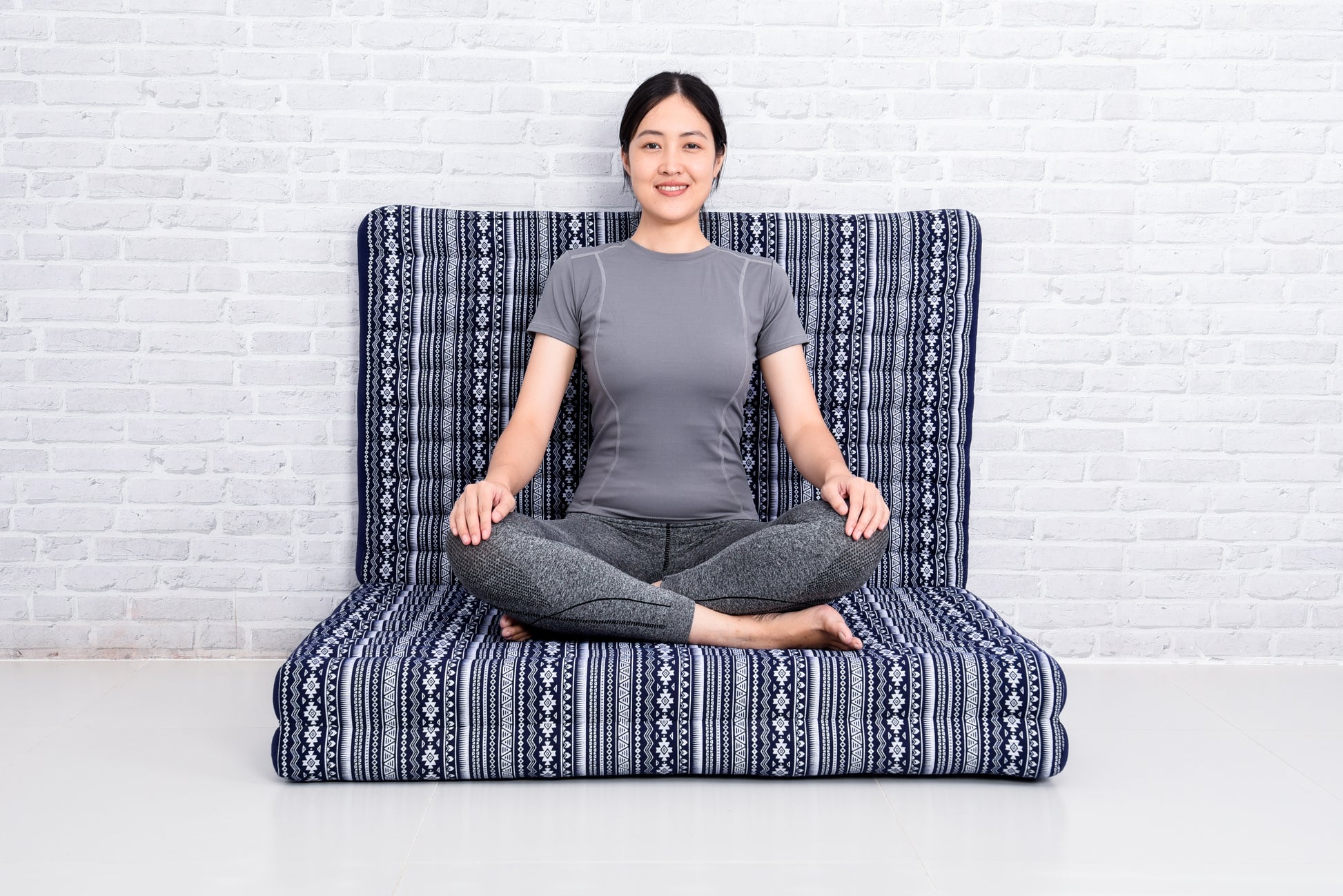 Kapok Folding Mattress – Thick Cotton Padded Guest Bed for Home, Sleeping & Mindfulness Corner, Cbt2 - Dark Blue, L: 79x39