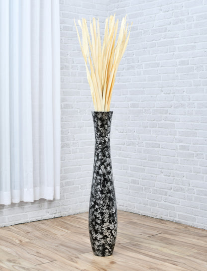 Large Mango Wood Floor Vase – Handcrafted Decorative Highlight from Thailand, 34 inches