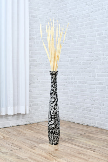 Large Mango Wood Floor Vase – Handcrafted Decorative Highlight from Thailand, 26 inches