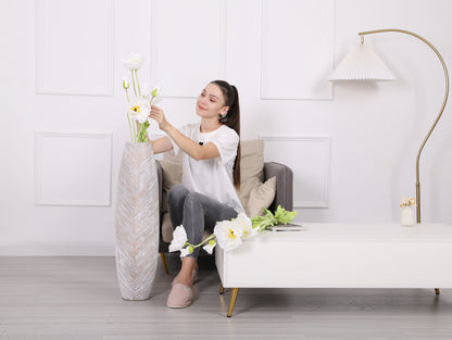 Large Resin Floor Vase – Stylish Waterproof Vase for Fresh & Dried Flowers, 32 inches