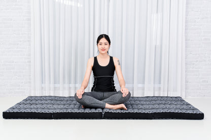 Kapok Folding Mattress – Thick Cotton Padded Guest Bed for Home, Sleeping & Mindfulness Corner, Cbt3 - Black, M: 79x28