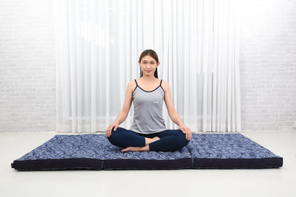 Kapok Folding Mattress – Thick Cotton Padded Guest Bed for Home, Sleeping & Mindfulness Corner, Cbt1 - Blue, L: 79x39