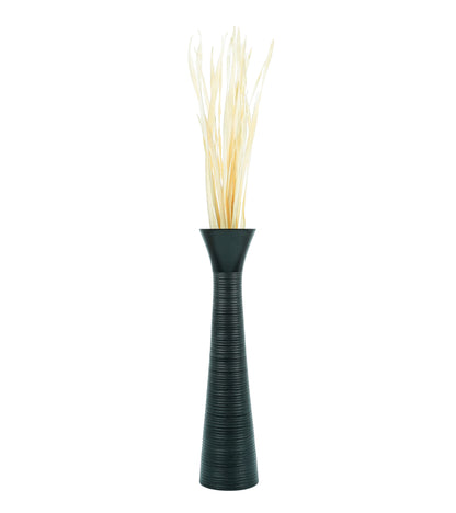Large Mango Wood Floor Vase – Handcrafted Decorative Highlight from Thailand, black, 34 inches