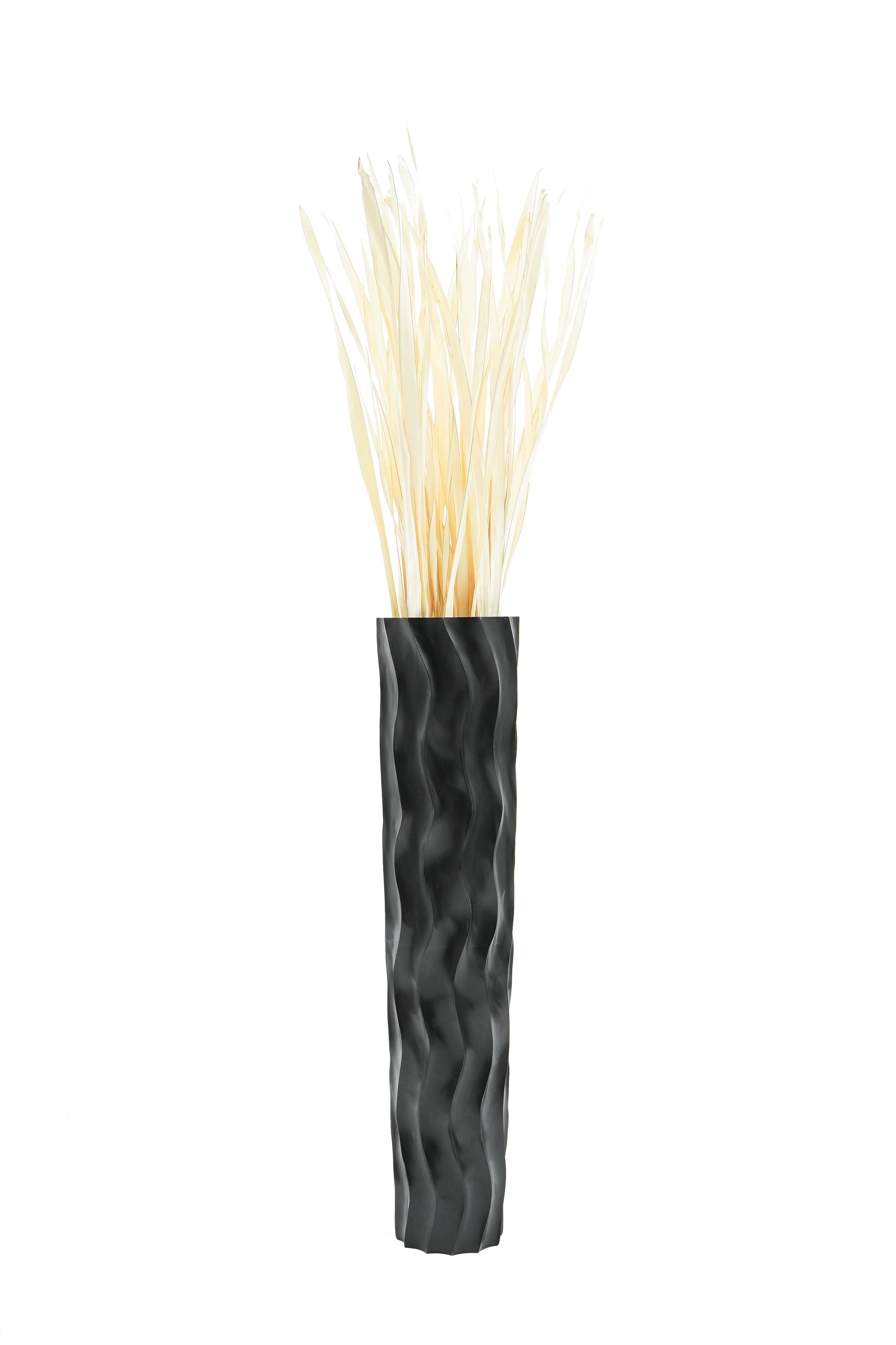 Large Mango Wood Floor Vase – Handcrafted Decorative Highlight from Thailand, 34 inches