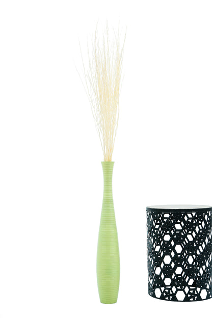 Large Mango Wood Floor Vase – Handcrafted Decorative Highlight from Thailand, 26 inches