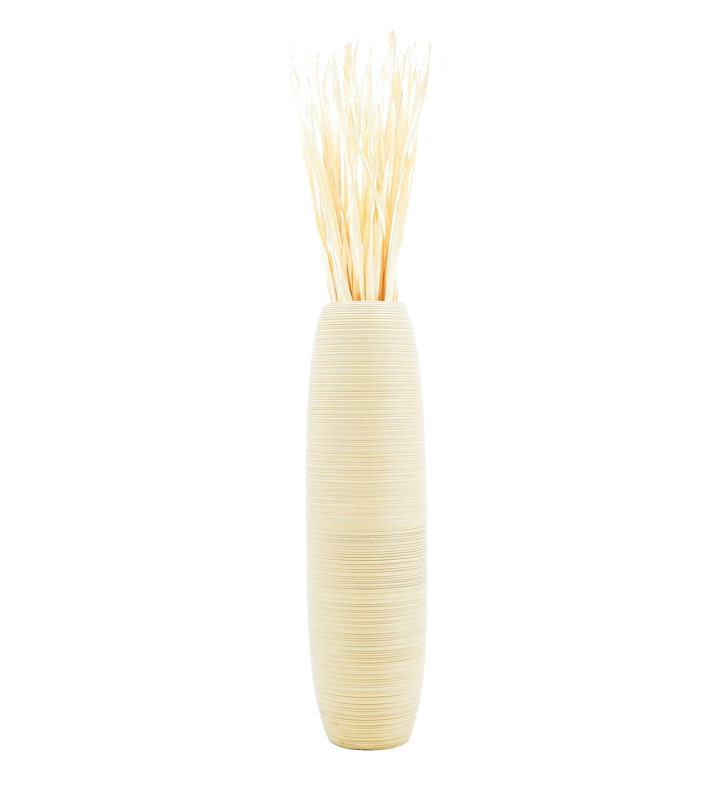 Large Mango Wood Floor Vase – Handcrafted Decorative Highlight from Thailand, 34 inches