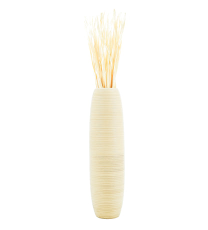Large Mango Wood Floor Vase – Handcrafted Decorative Highlight from Thailand, 34 inches