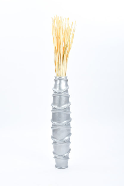 Large Mango Wood Floor Vase – Handcrafted Decorative Highlight from Thailand, 34 inches