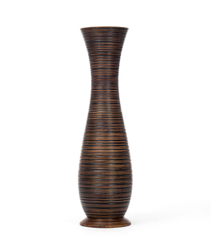 Large Mango Wood Floor Vase – Handcrafted Decorative Highlight from Thailand, 34 inches