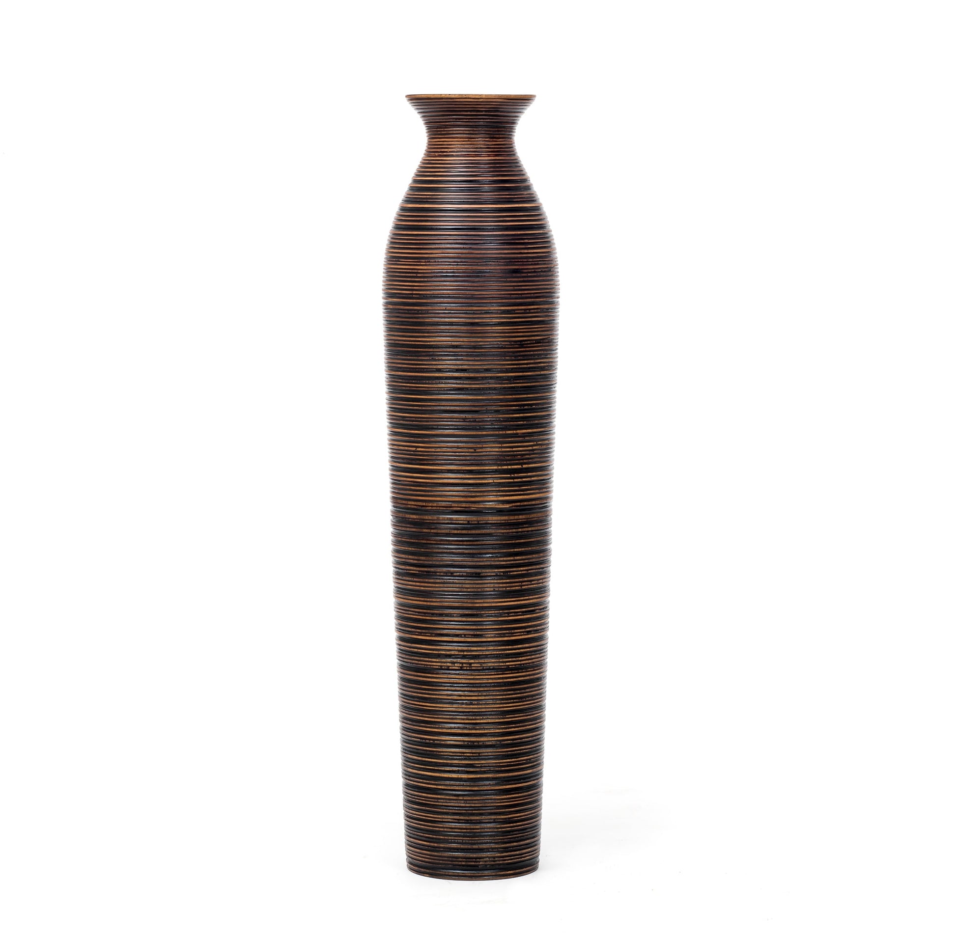 Large Mango Wood Floor Vase – Handcrafted Decorative Highlight from Thailand, 34 inches