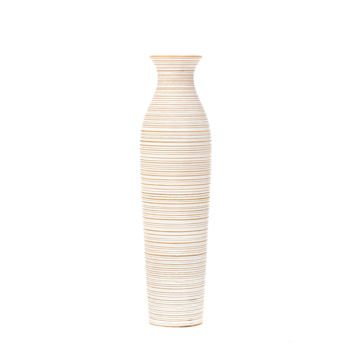 Large Mango Wood Floor Vase – Handcrafted Decorative Highlight from Thailand, 26 inches