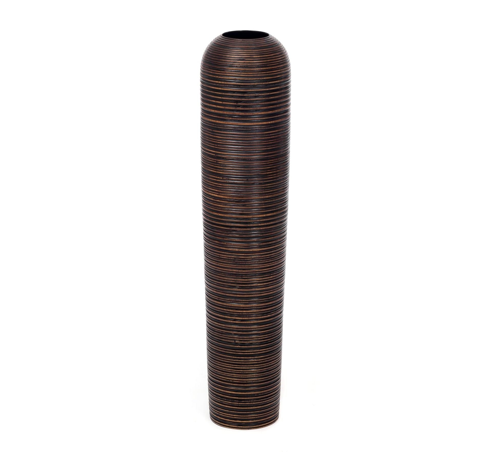 Large Mango Wood Floor Vase – Handcrafted Decorative Highlight from Thailand, 34 inches