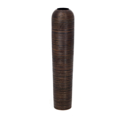 Large Mango Wood Floor Vase – Handcrafted Decorative Highlight from Thailand, 34 inches