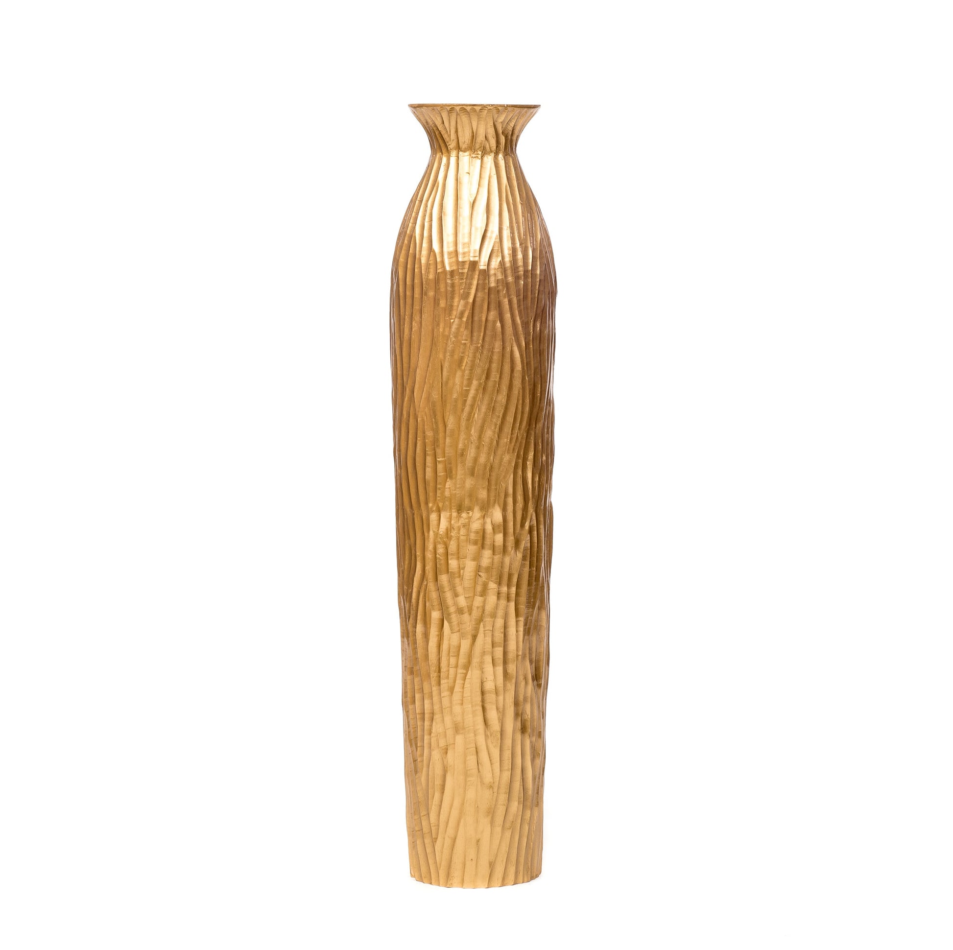 Large Mango Wood Floor Vase – Handcrafted Decorative Highlight from Thailand, 34 inches
