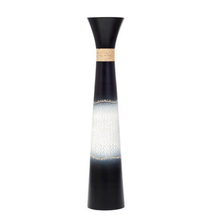 Large Mango Wood Floor Vase – Handcrafted Decorative Highlight from Thailand