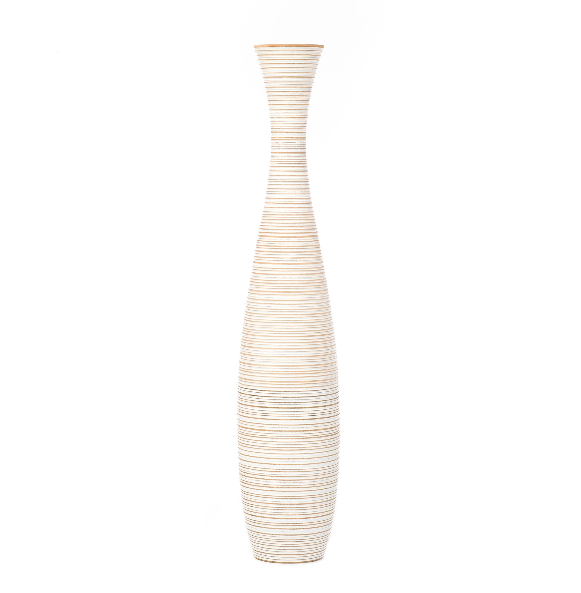 Large Mango Wood Floor Vase – Handcrafted Decorative Highlight from Thailand, 41 inches