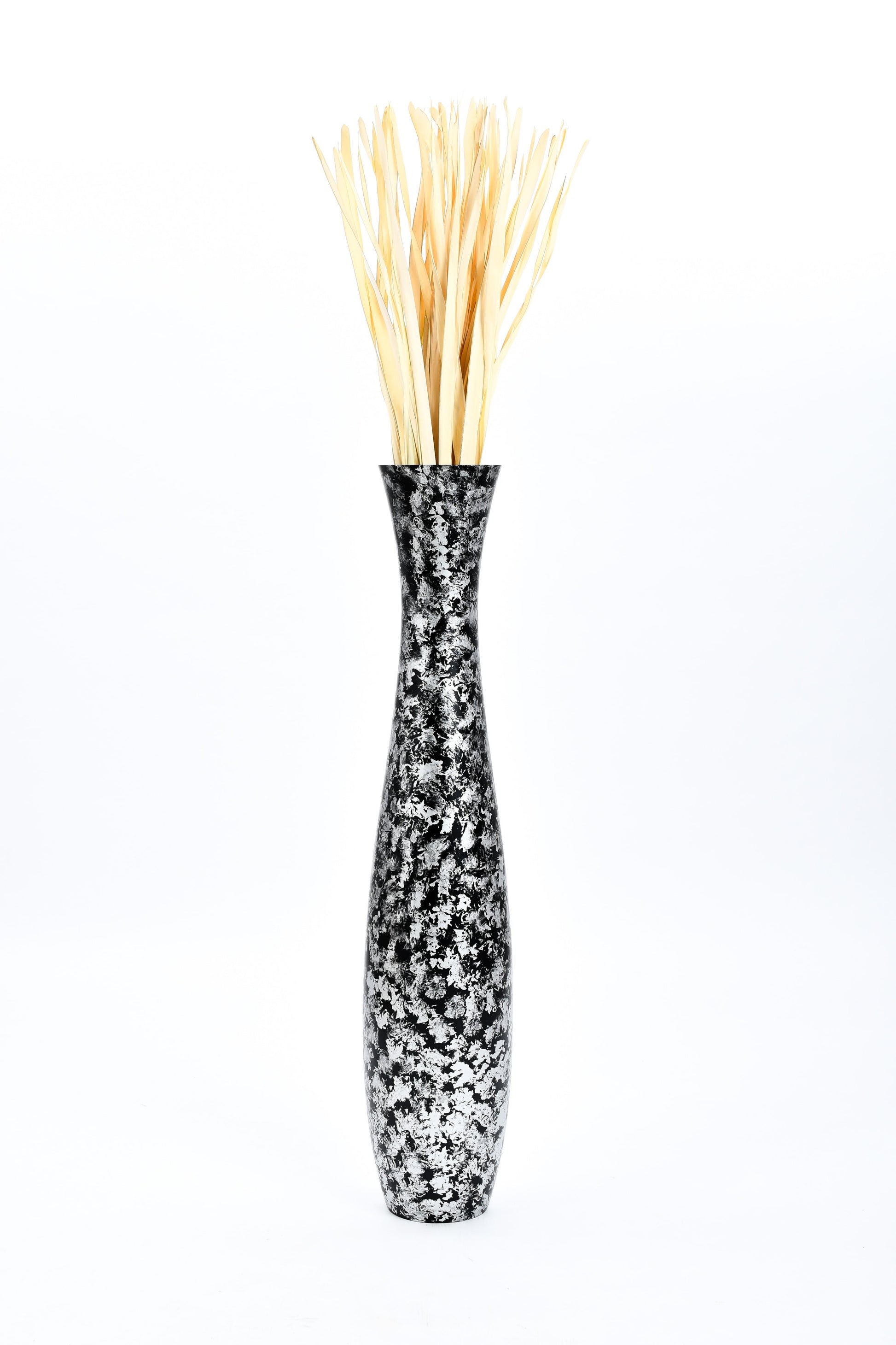 Large Mango Wood Floor Vase – Handcrafted Decorative Highlight from Thailand, 41 inches