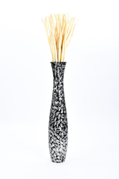 Large Mango Wood Floor Vase – Handcrafted Decorative Highlight from Thailand, 41 inches