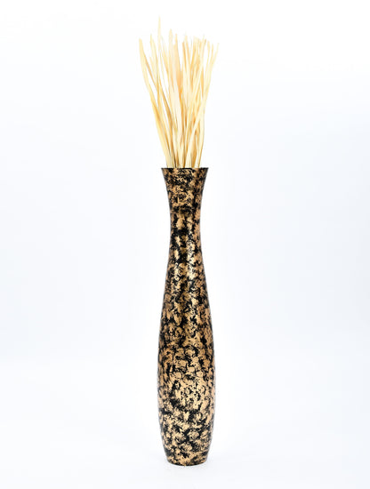 Large Mango Wood Floor Vase – Handcrafted Decorative Highlight from Thailand, 41 inches