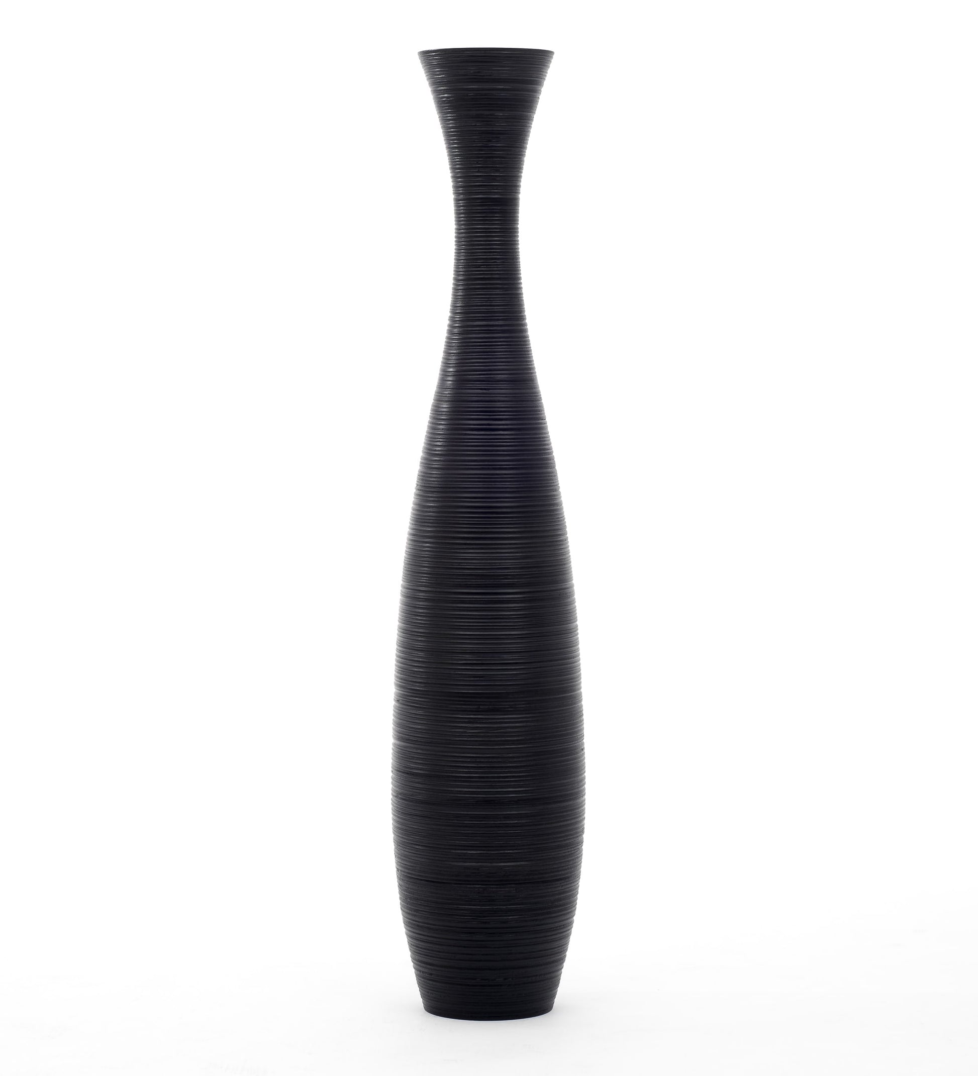 Large Mango Wood Floor Vase – Handcrafted Decorative Highlight from Thailand, 41 inches