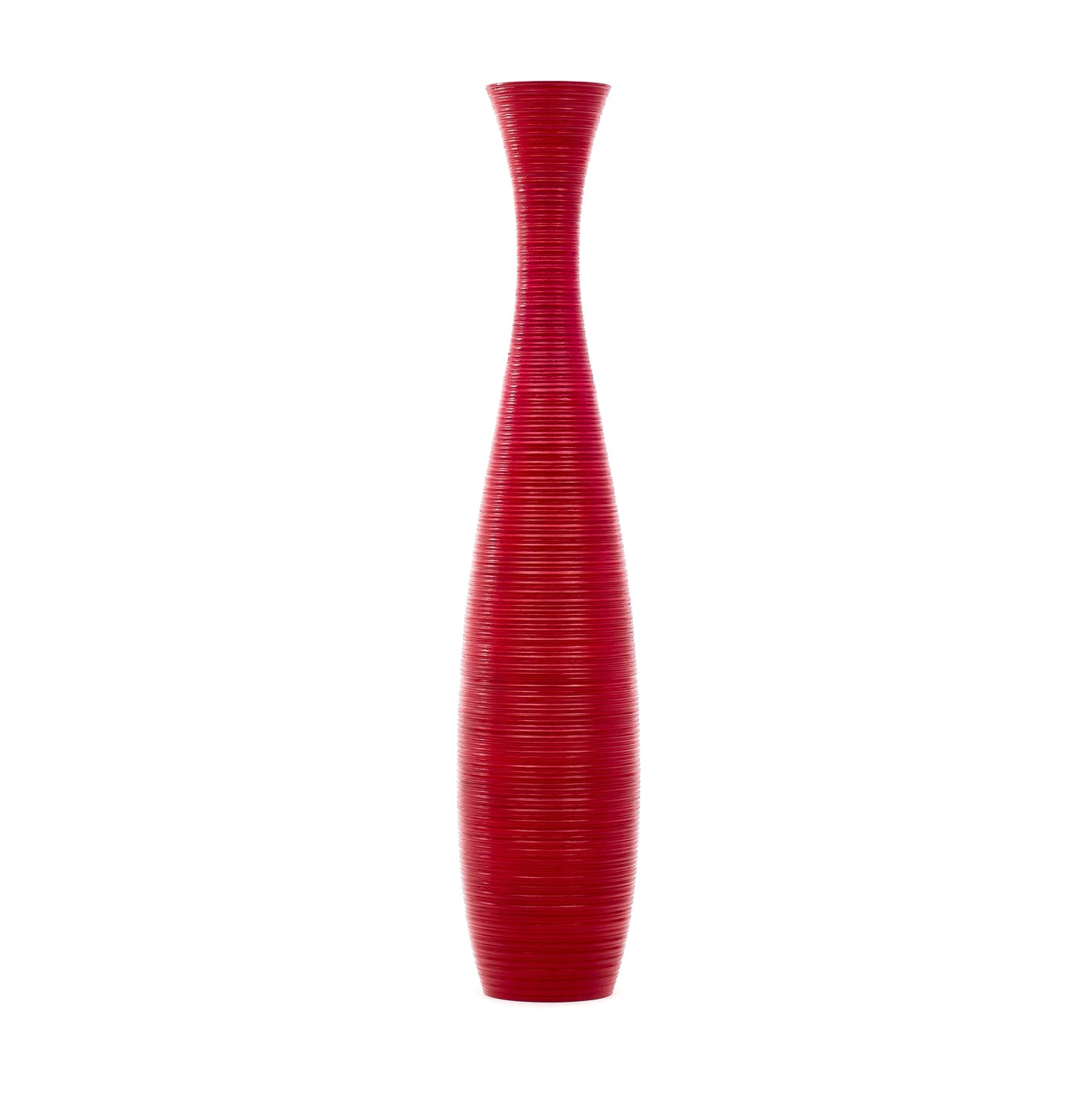 Large Mango Wood Floor Vase – Handcrafted Decorative Highlight from Thailand, 41 inches