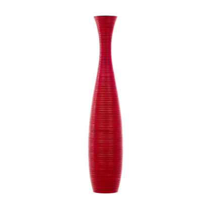Large Mango Wood Floor Vase – Handcrafted Decorative Highlight from Thailand, 41 inches
