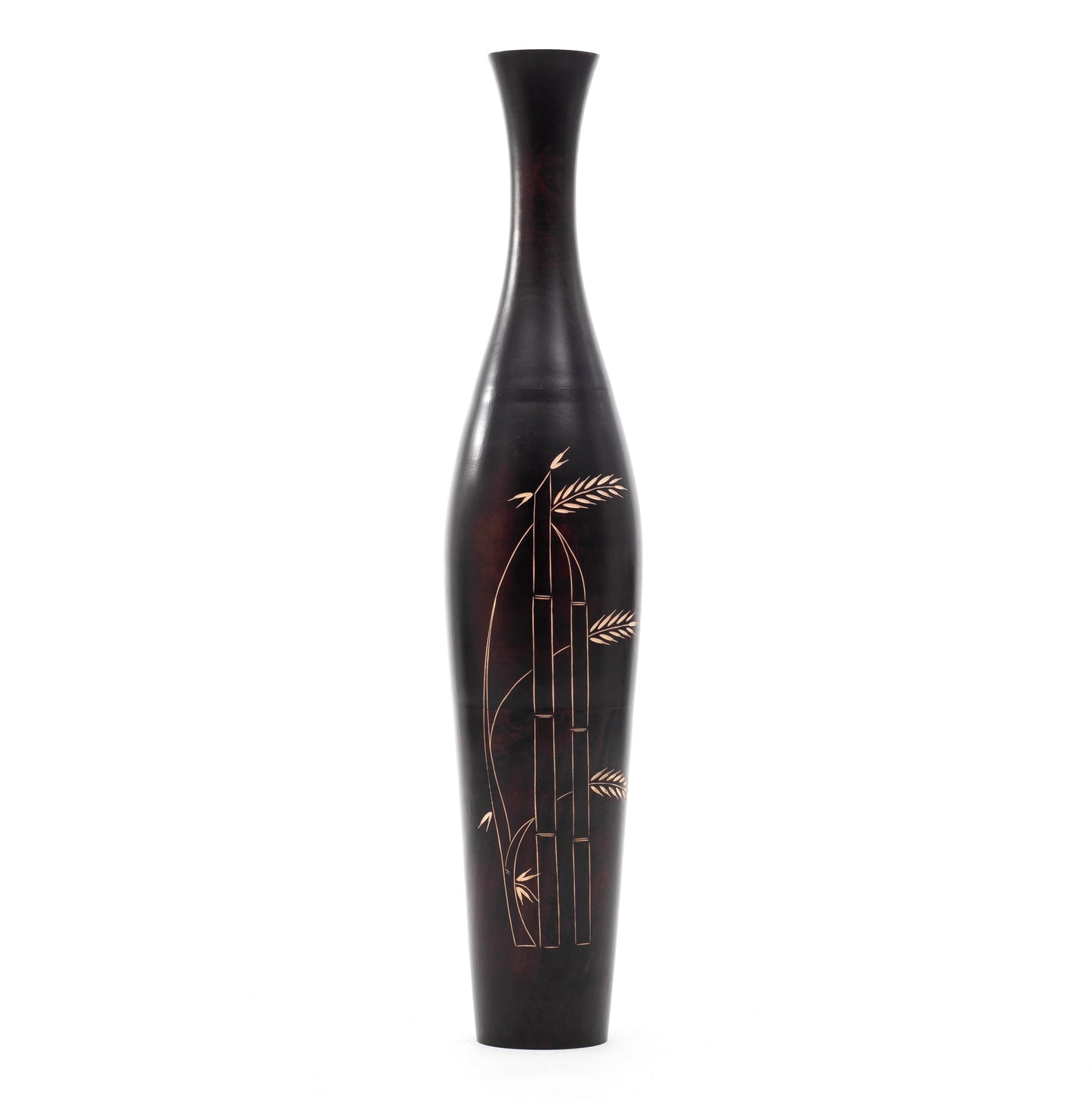 Large Mango Wood Floor Vase – Handcrafted Decorative Highlight from Thailand